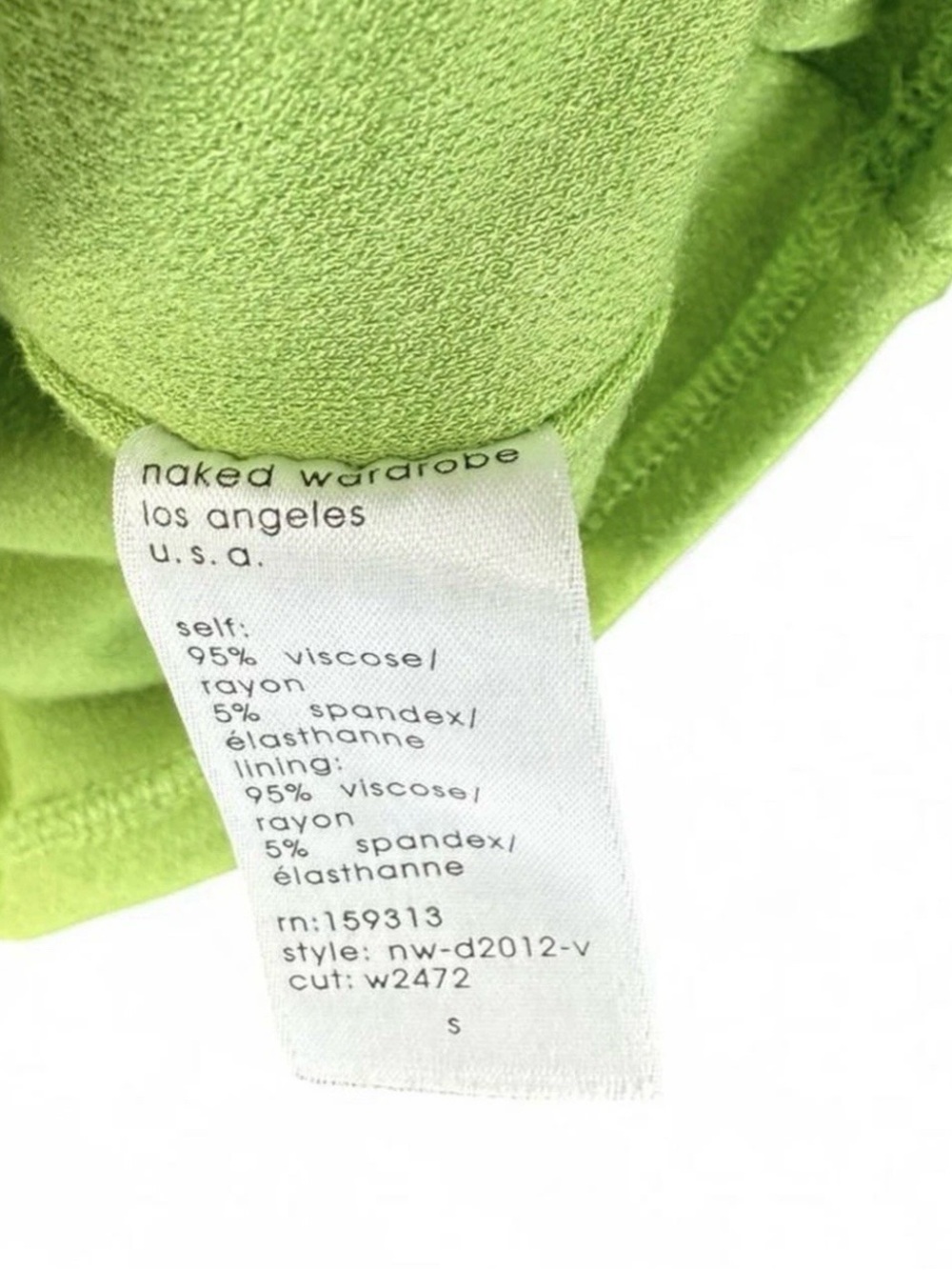 Naked Wardrobe Lime Green Sleeveless Cami Mini Dress Open Back Size S NEW - Picture 6 of 8